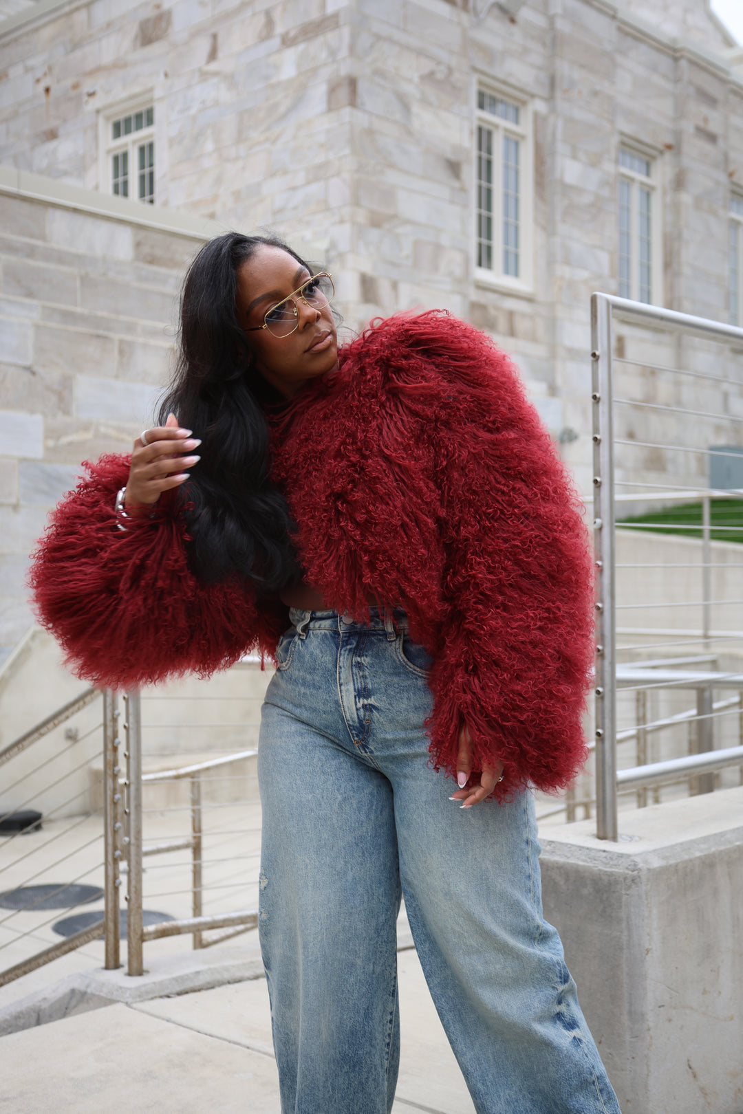 The “Kay” Mongolian Crop Jacket