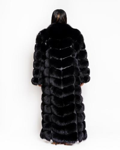 The "Tia" Full Length Black Fox Coat/Vest