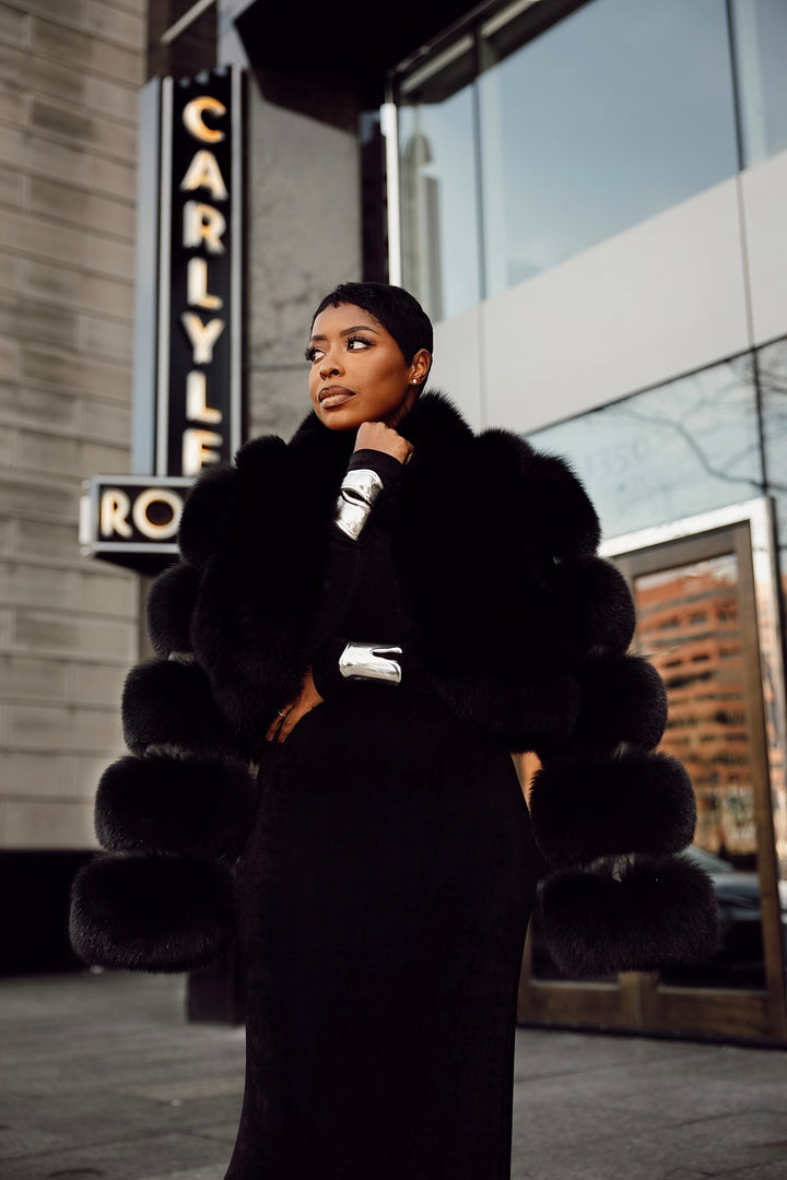 The “Janell” Black Fox Crop Jacket
