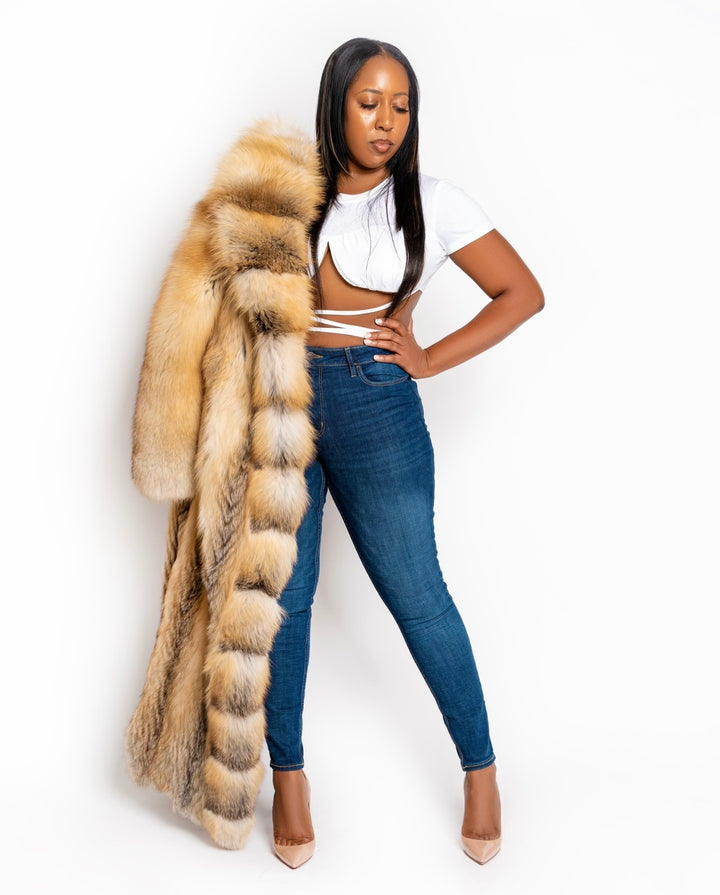 ***PRE-ORDER ONLY*** The "Kiisa" Golden Island Full Length Fox Fur (Custom created only)