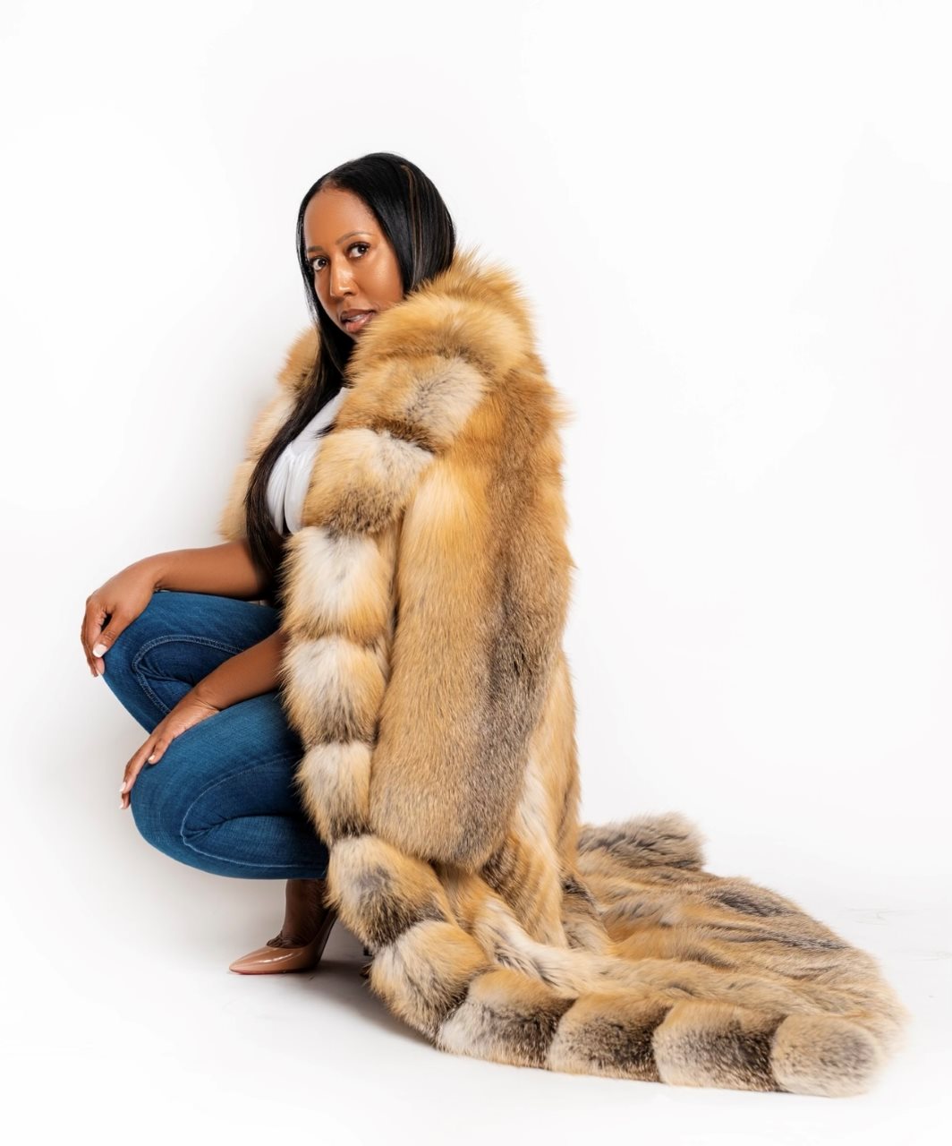 ***PRE-ORDER ONLY*** The "Kiisa" Golden Island Full Length Fox Fur (Custom created only)