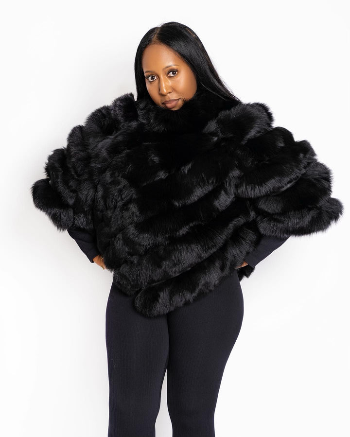 The "Mary" Fox Fur Poncho's (5 Colors) One size fits Small - 2xl