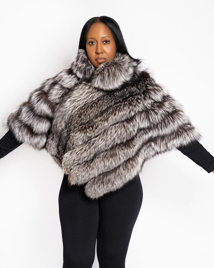 The "Mary" Fox Fur Poncho's (5 Colors) One size fits Small - 2xl