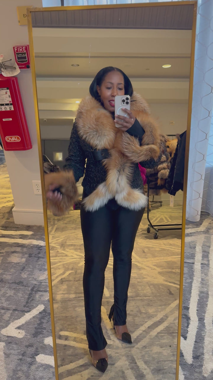 The “Shavon” bubble leather Fox Jacket