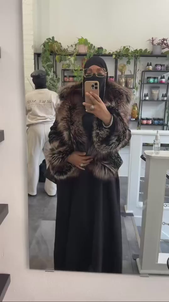 The “Shavon” bubble leather Fox Jacket