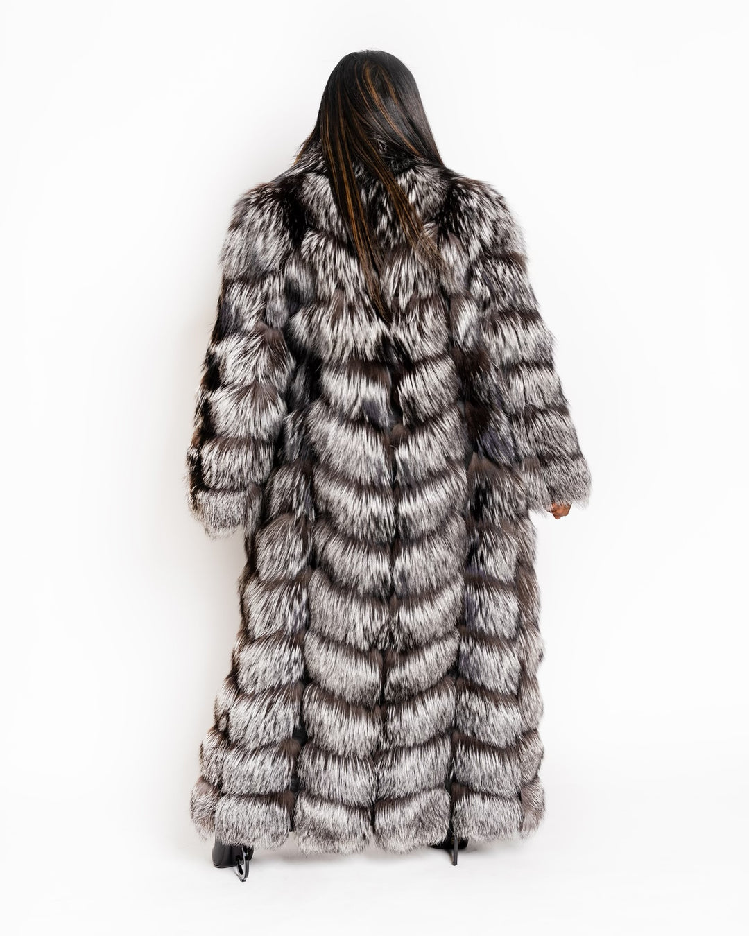 The "Denise" Silver Fox Full Length Coat/Vest *PRE-ORDER"
