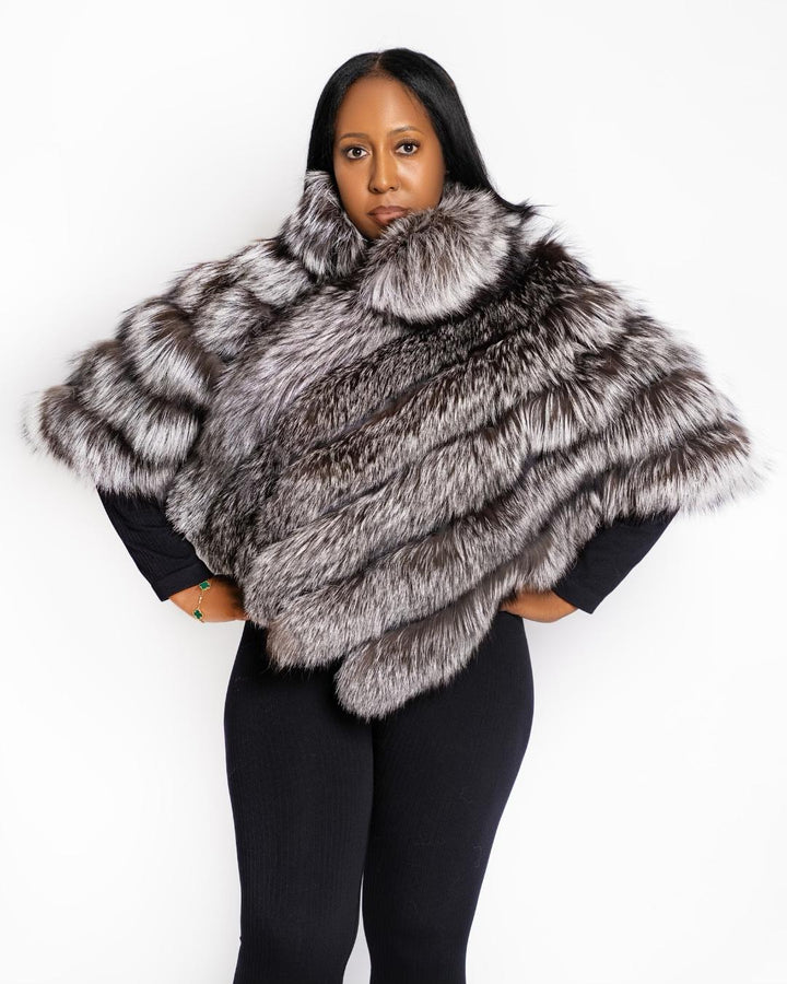 The "Mary" Fox Fur Poncho's (5 Colors) One size fits Small - 2xl