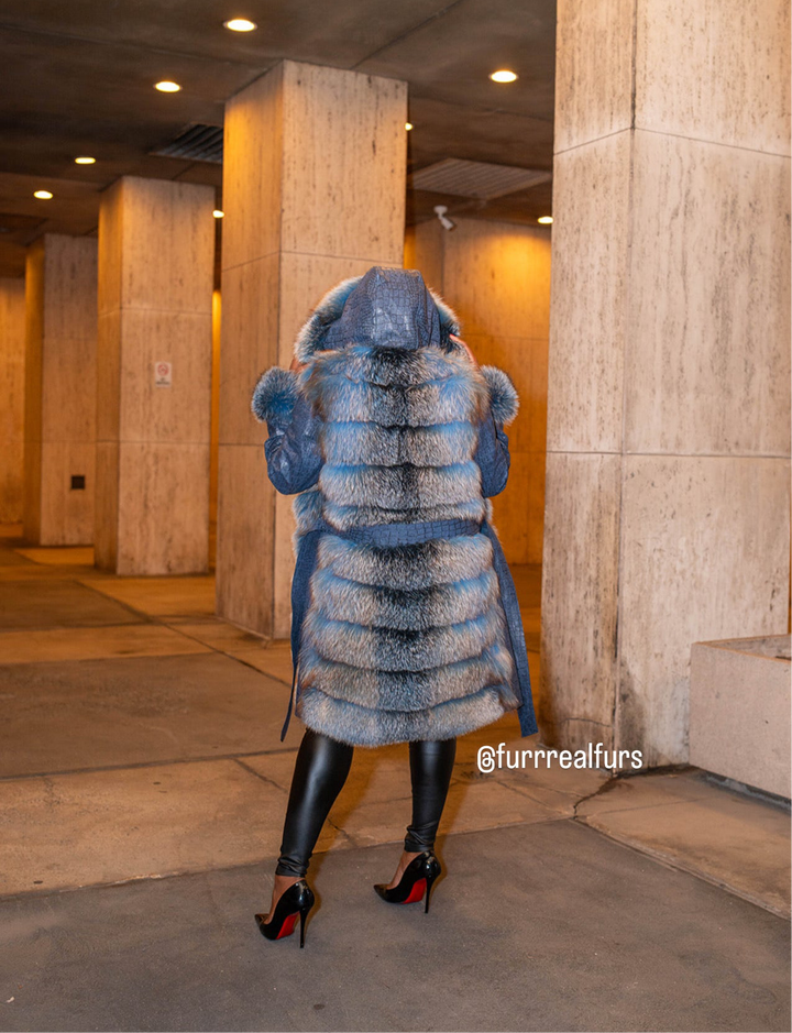 The “Tina Marie” Blue Coat/Vest Fox Jacket