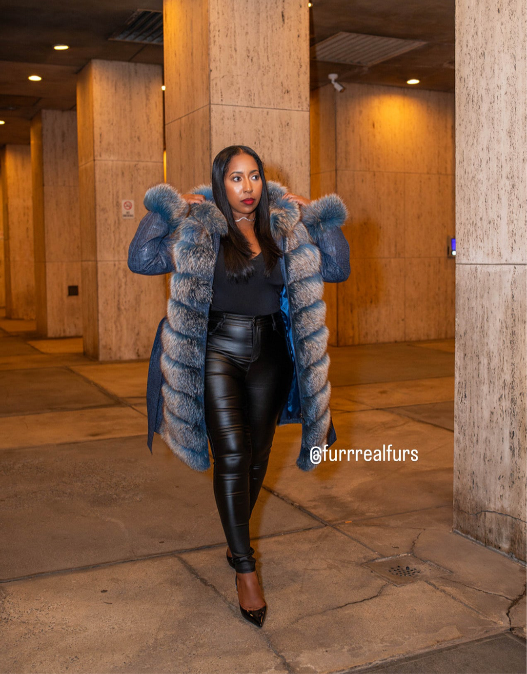 The “Tina Marie” Blue Coat/Vest Fox Jacket