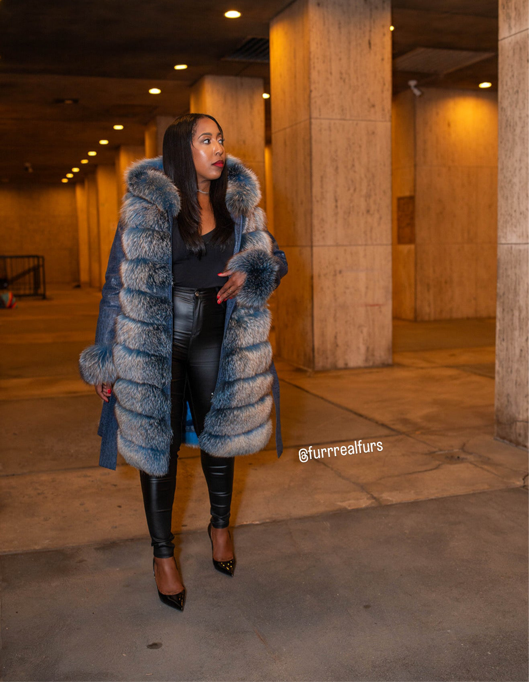 The “Tina Marie” Blue Coat/Vest Fox Jacket