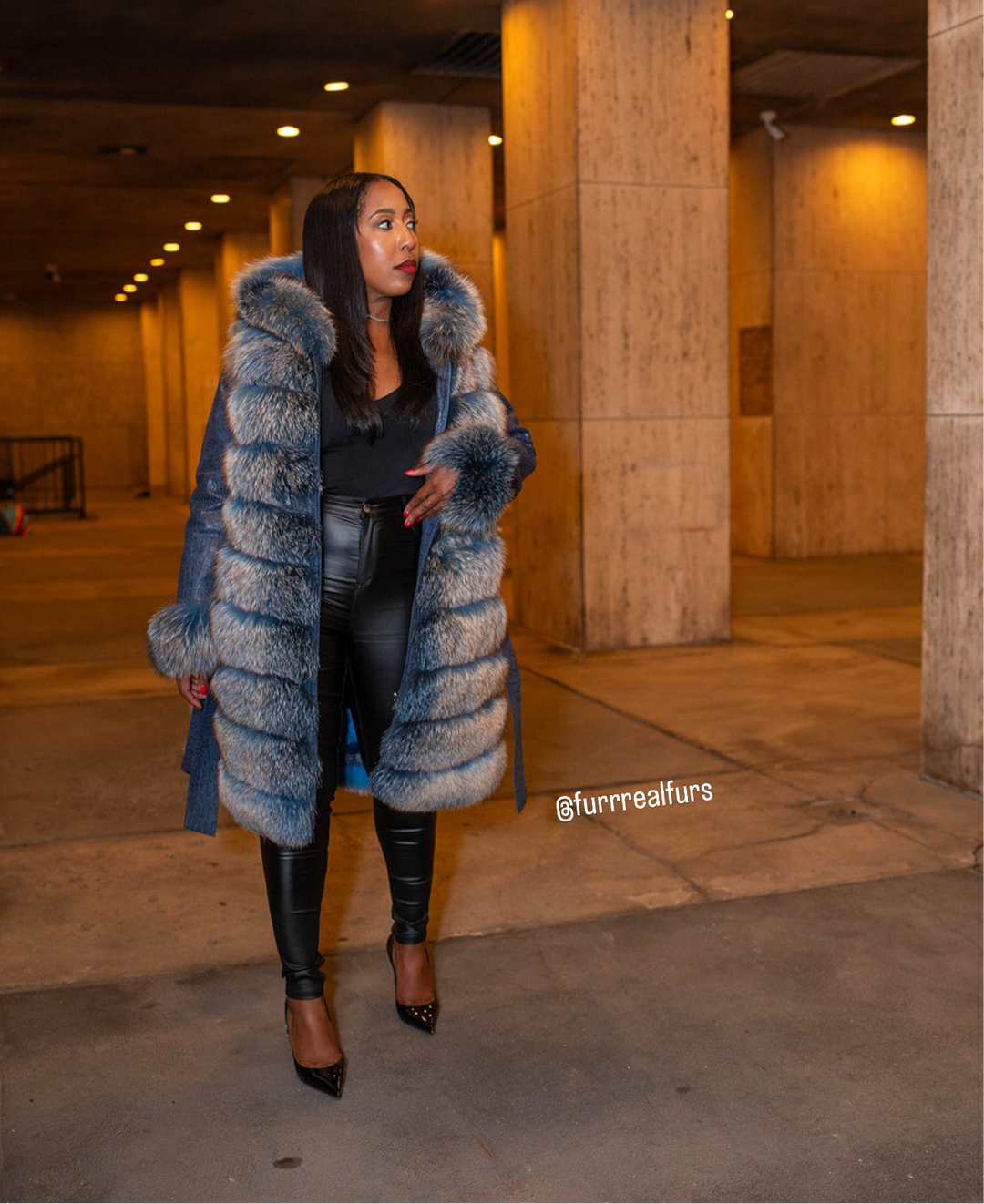 The “Tina Marie” Blue Coat/Vest Fox Jacket