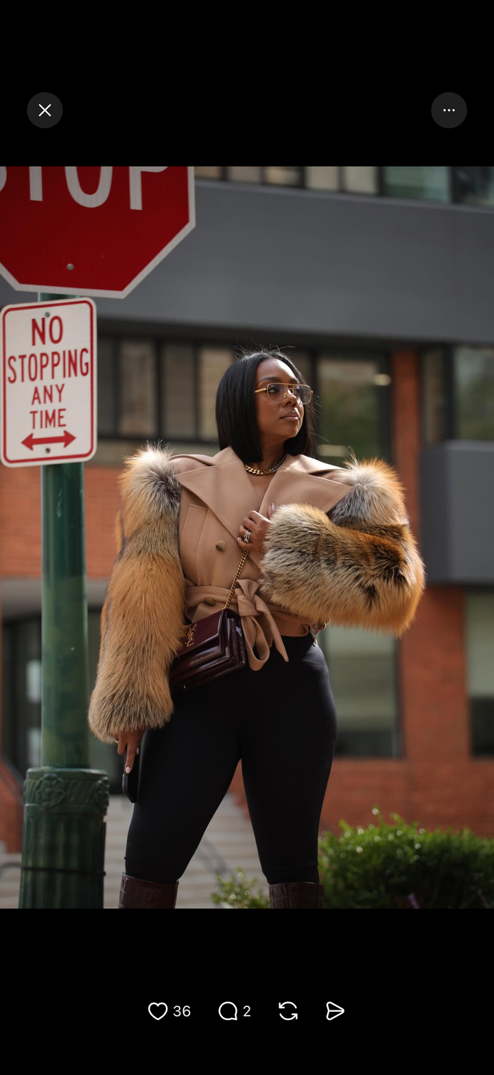 The “Bougie Crop Jacket” Custom order online only! Your size is not needed. We will call you for sizing once your order is placed! (Brown is the color I’m wearing)