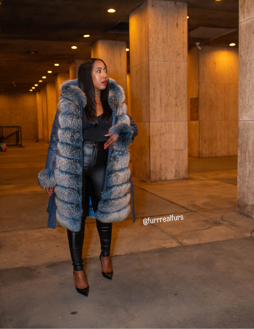The “Tina Marie” Blue Coat/Vest Fox Jacket