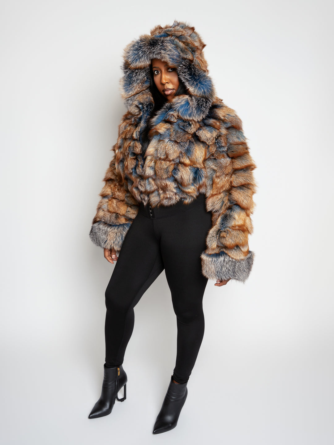 The Gabby Blue Toned Fox Bomber