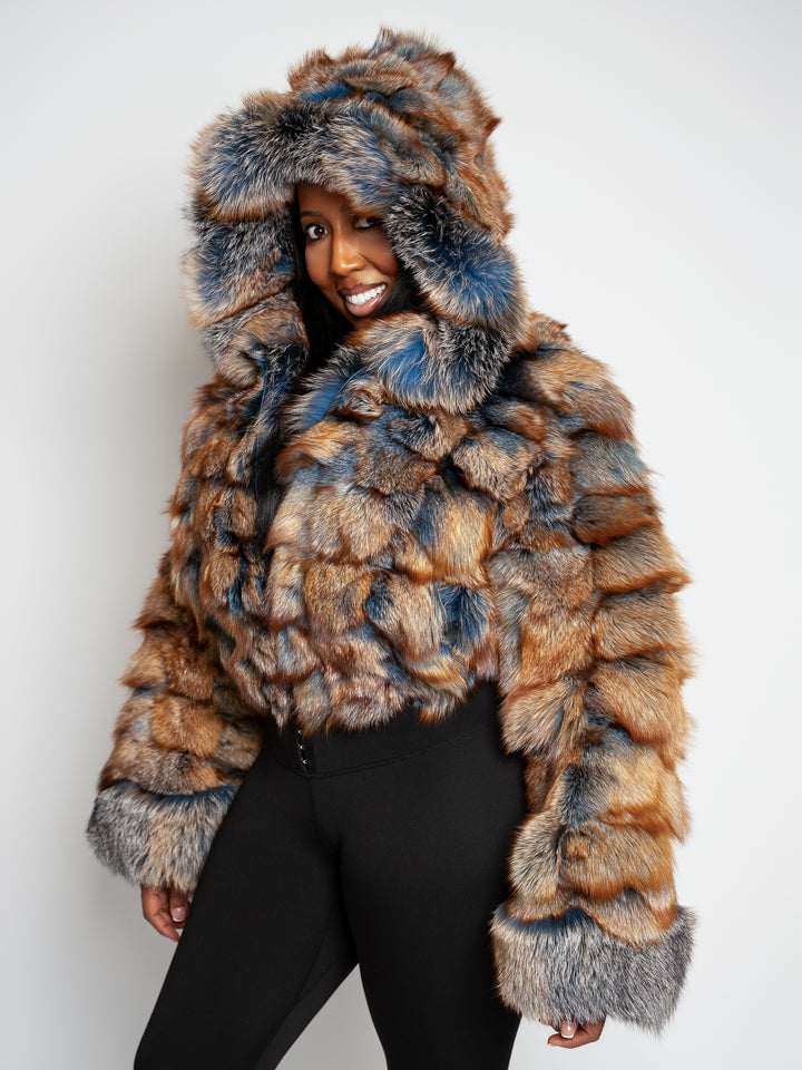 The Gabby Blue Toned Fox Bomber