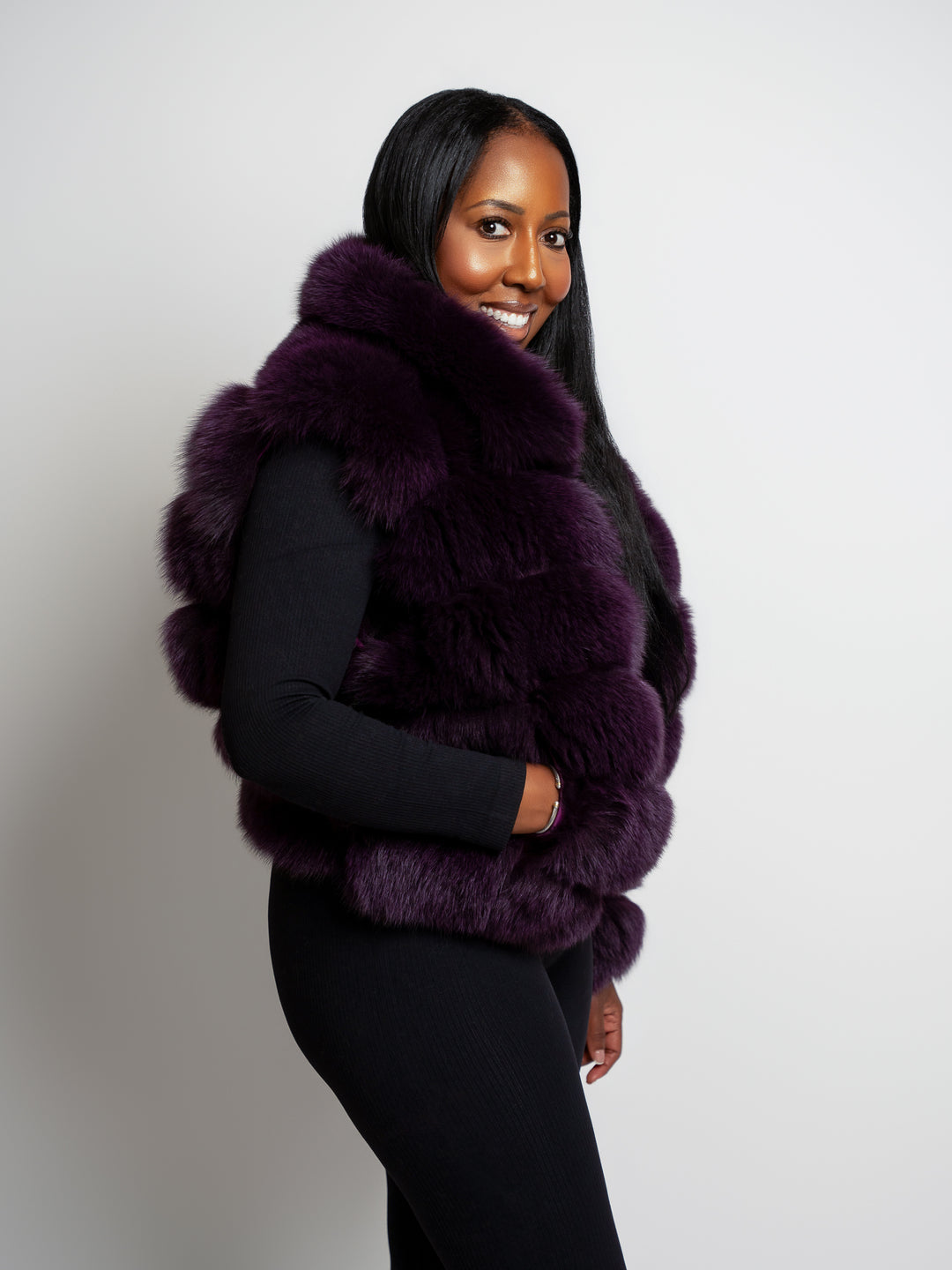 The Evelyn 2-In-1 Fox Fur Jacket