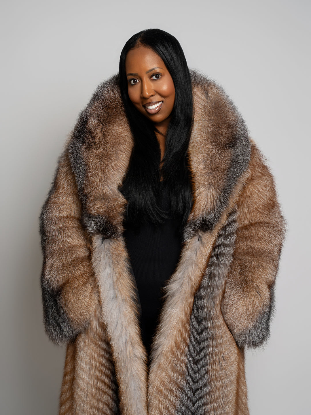 Fox Full Length Tuxedo Coat