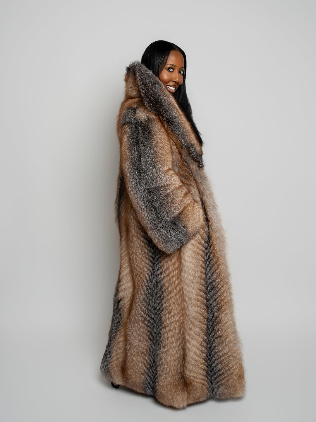 Fox Full Length Tuxedo Coat