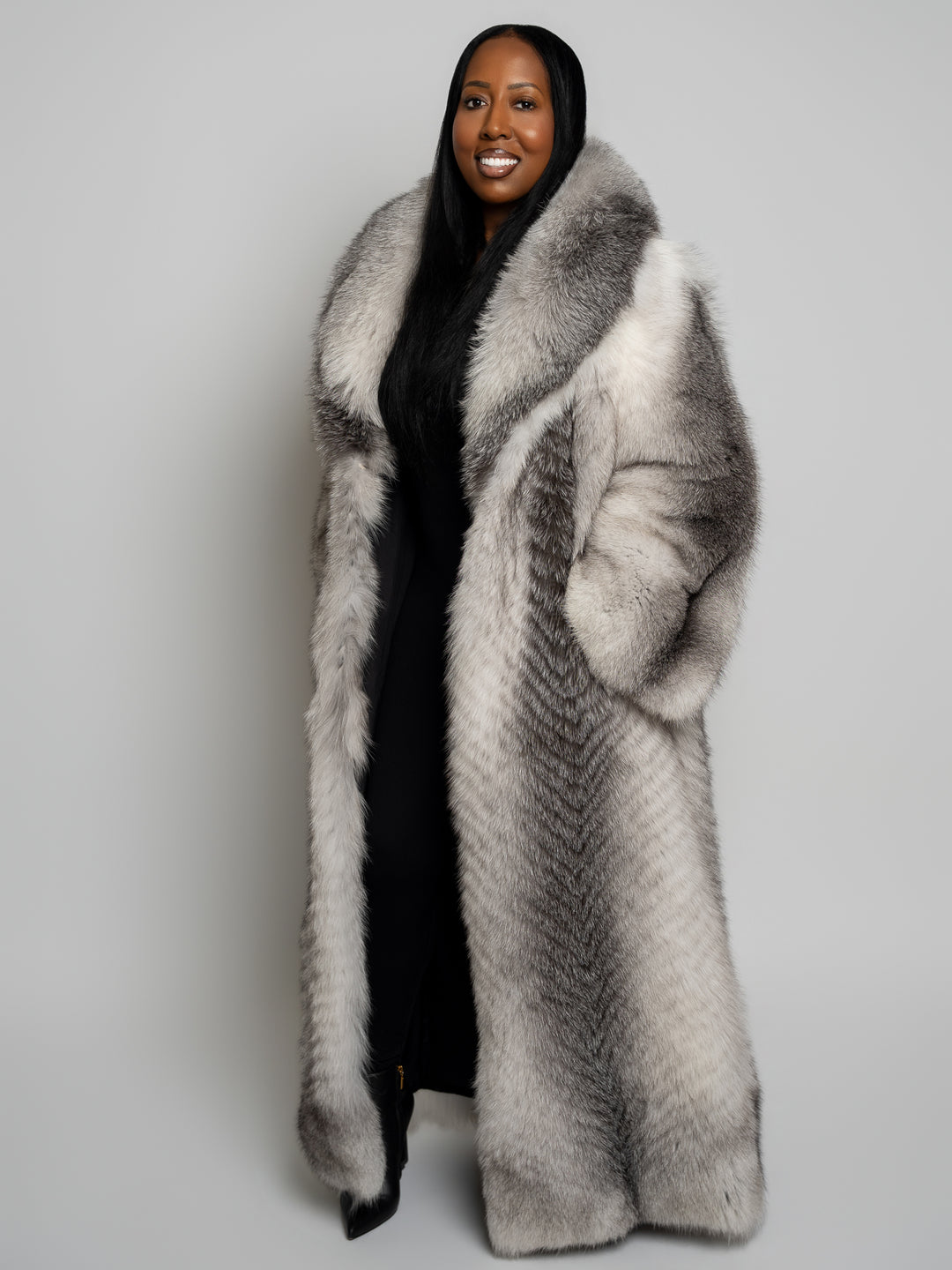 Fox Full Length Tuxedo Coat