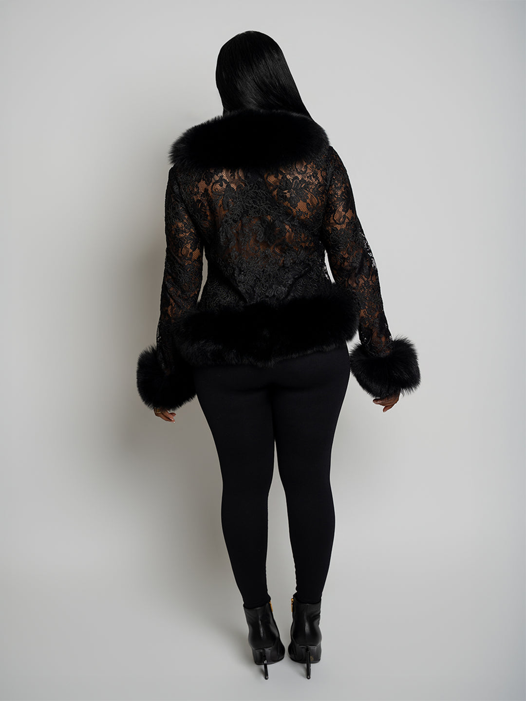 The Lace Me Up Fox Trim Top