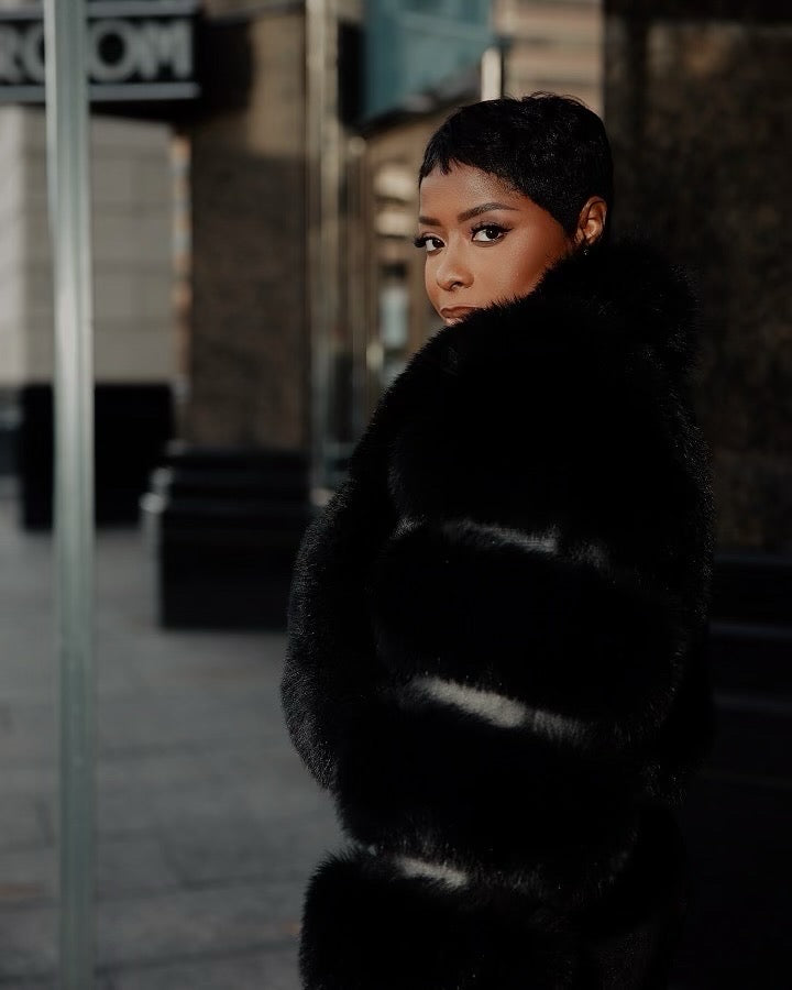 The “Janell” Black Fox Crop Jacket – FurrReal Furs