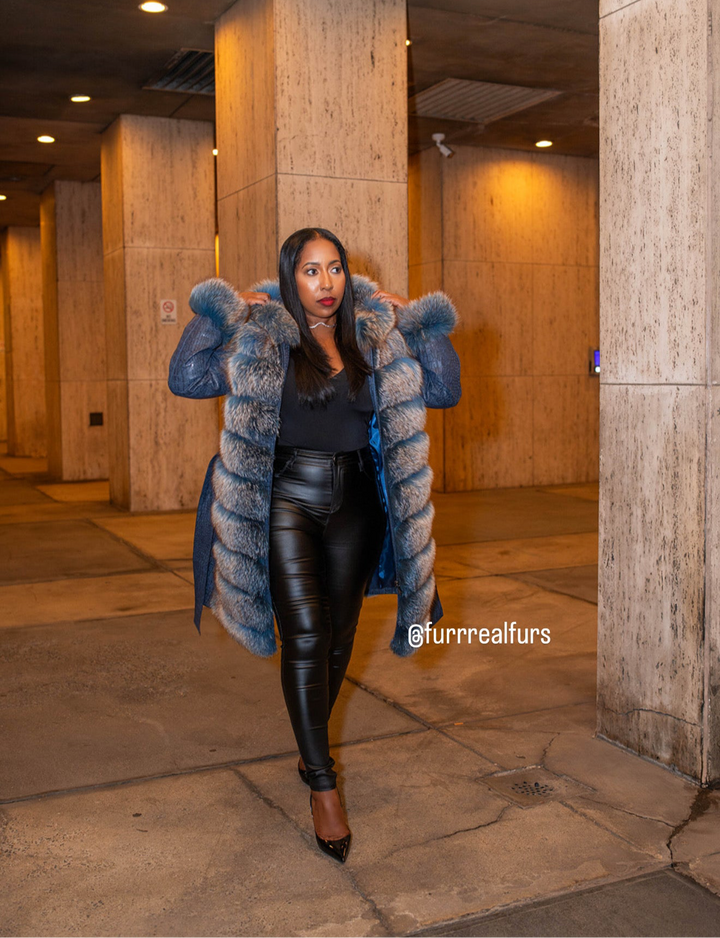 The “Tina Marie” Blue Coat/Vest Fox Jacket