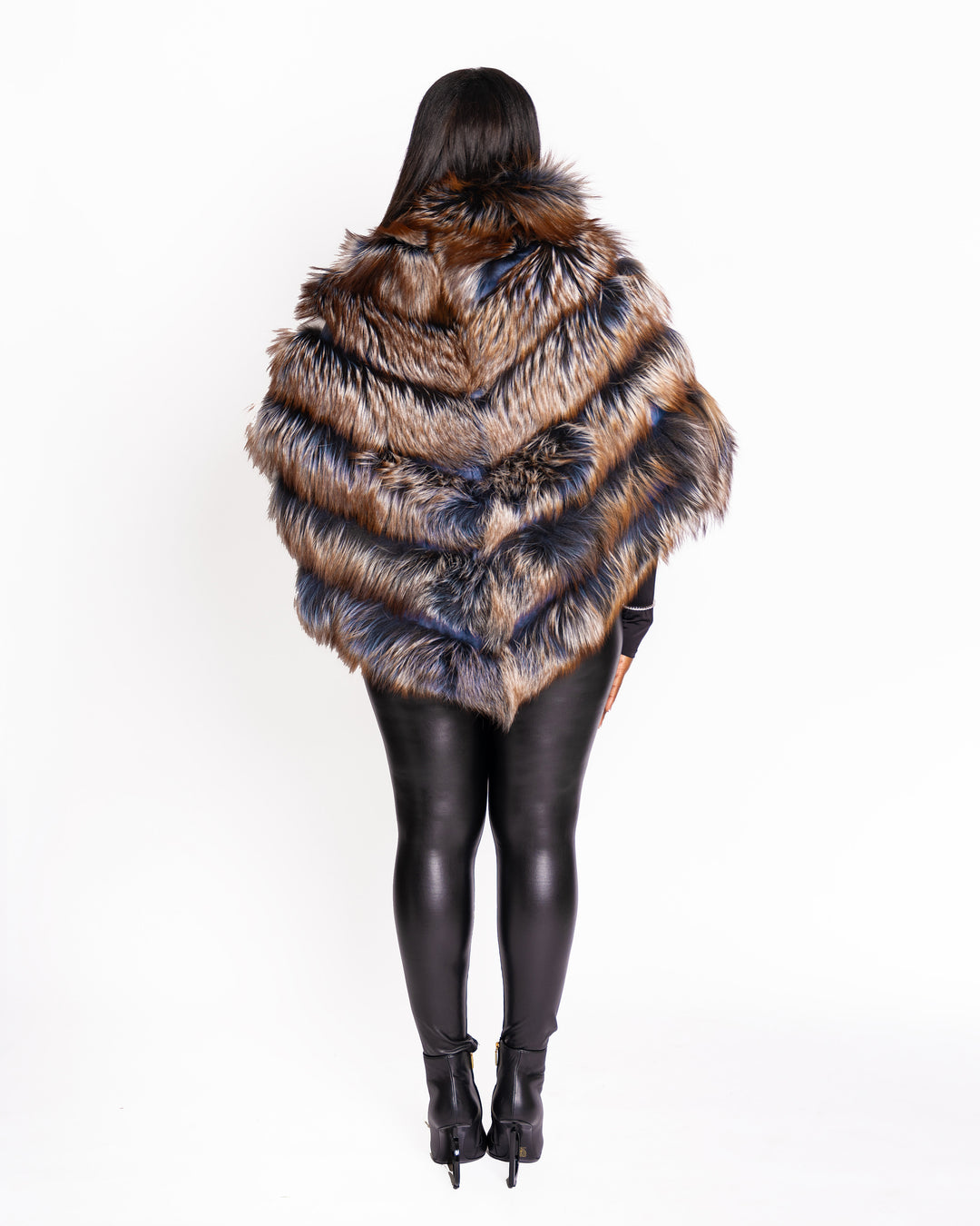 The "Mary" Fox Fur Poncho's (5 Colors) One size fits Small - 2xl