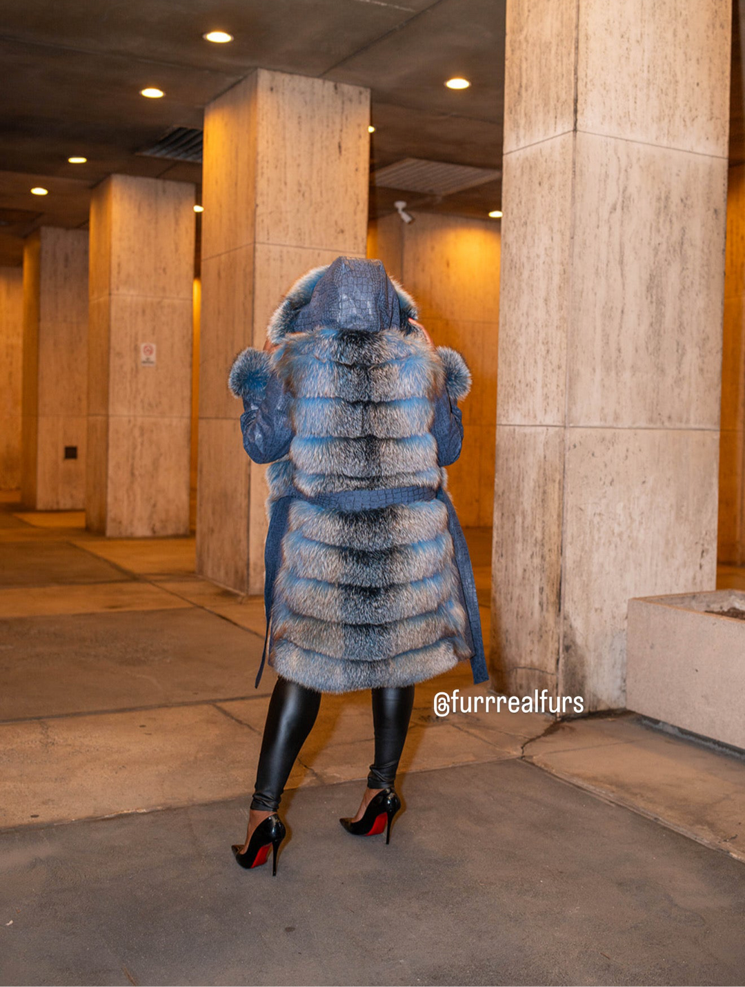 The “Tina Marie” Blue Coat/Vest Fox Jacket