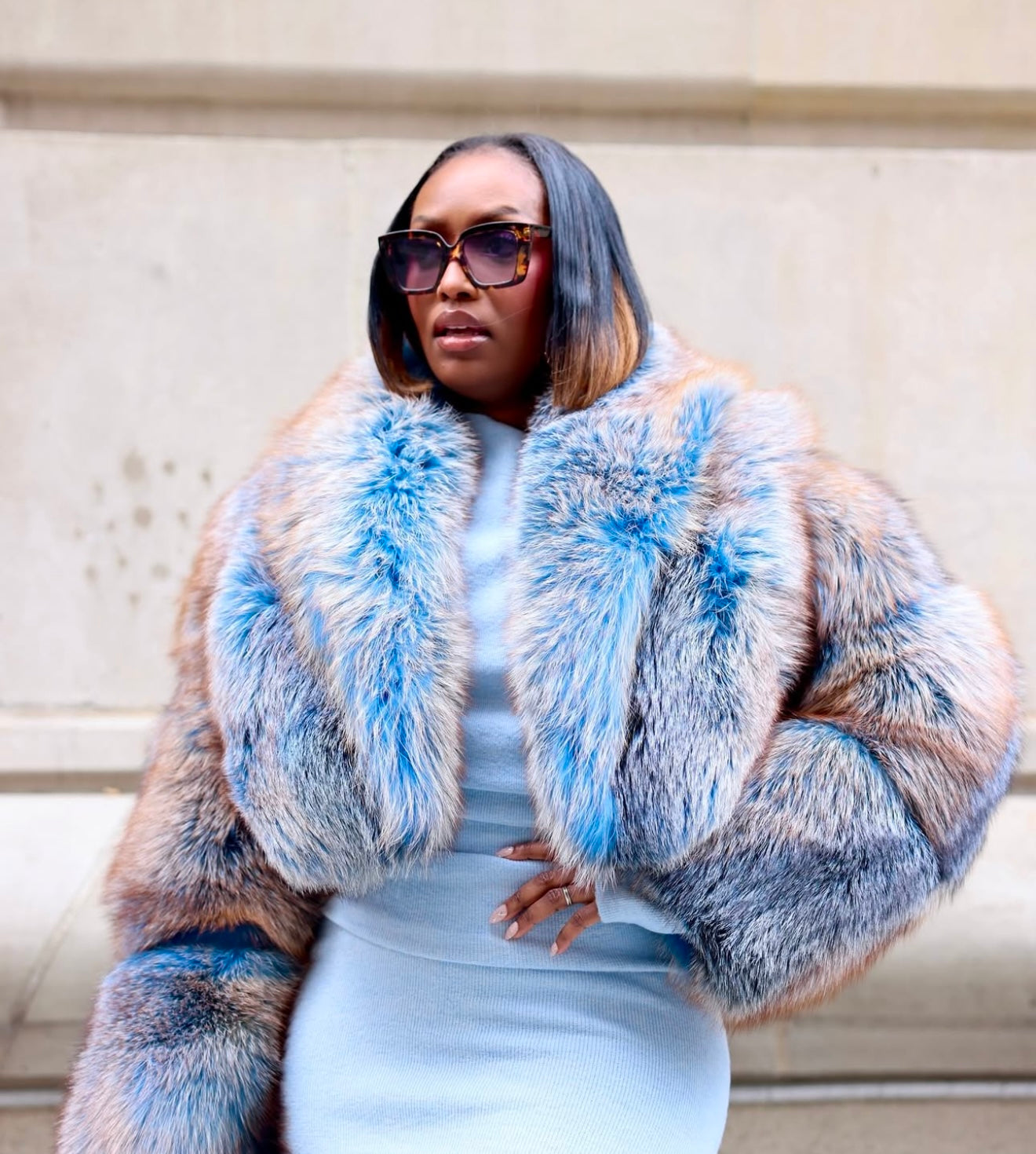 The Tamica Blue Frost Crop Jacket – FurrReal Furs