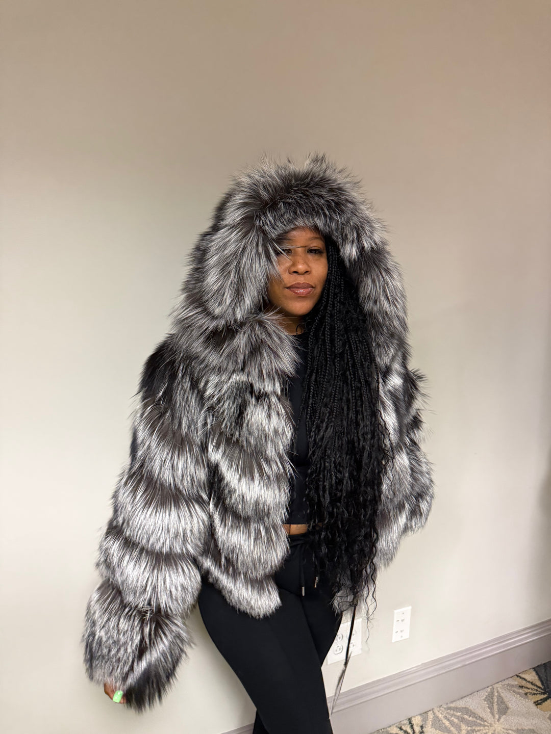 Silver Fox 3-in-1 Coat (removable sleeves and hood)