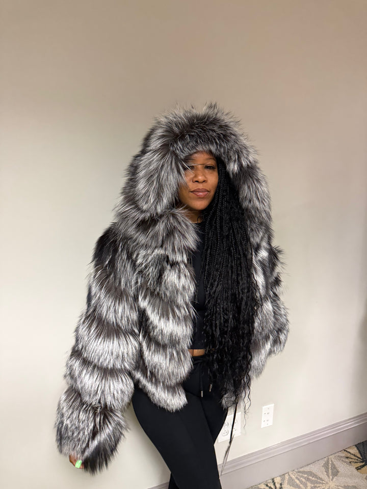 Silver Fox 3-in-1 Coat (removable sleeves and hood)