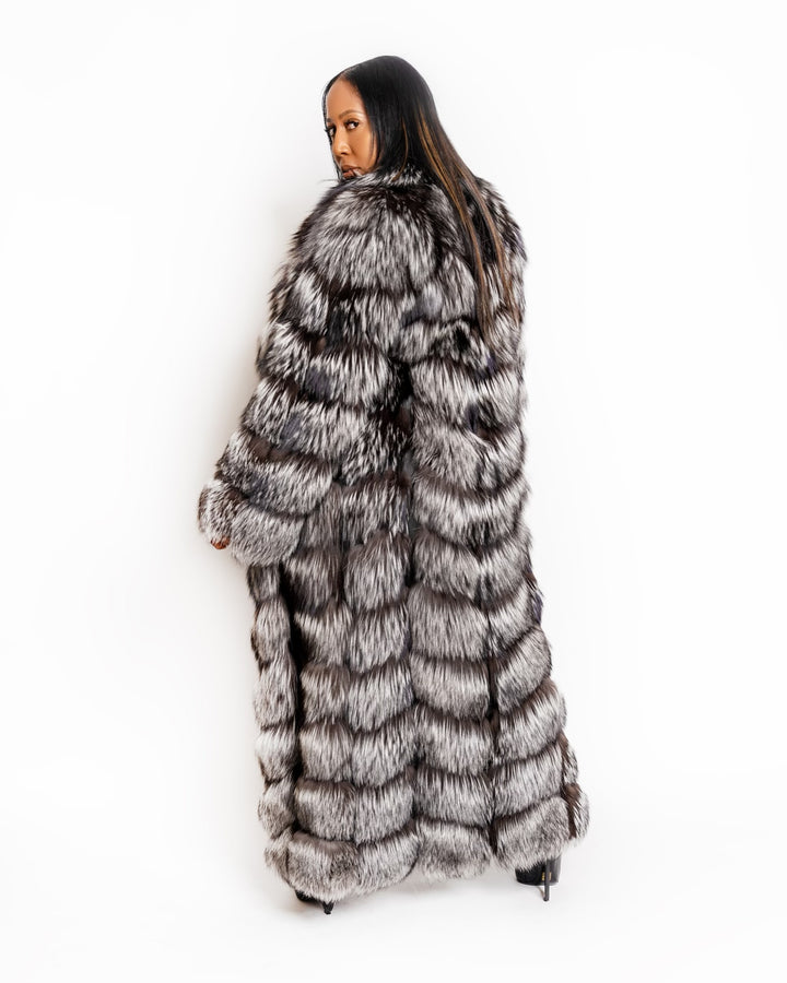 The "Denise" Silver Fox Full Length Coat/Vest *PRE-ORDER"