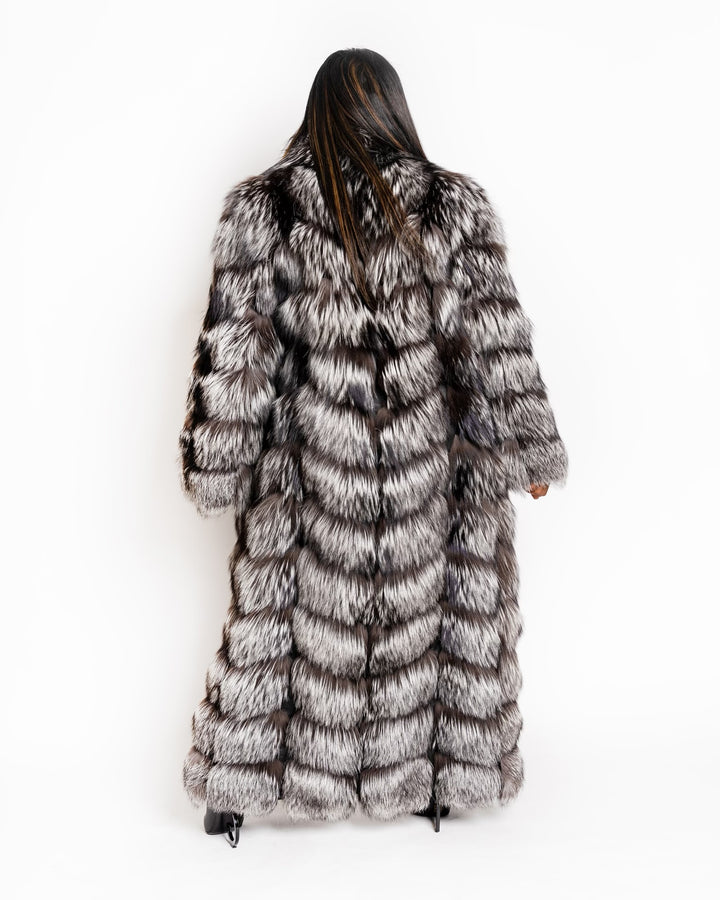 The "Denise" Silver Fox Full Length Coat/Vest *PRE-ORDER"