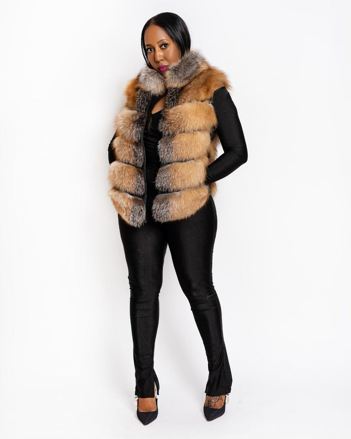 The "Crystal" Crystal Fox Coat/Vest